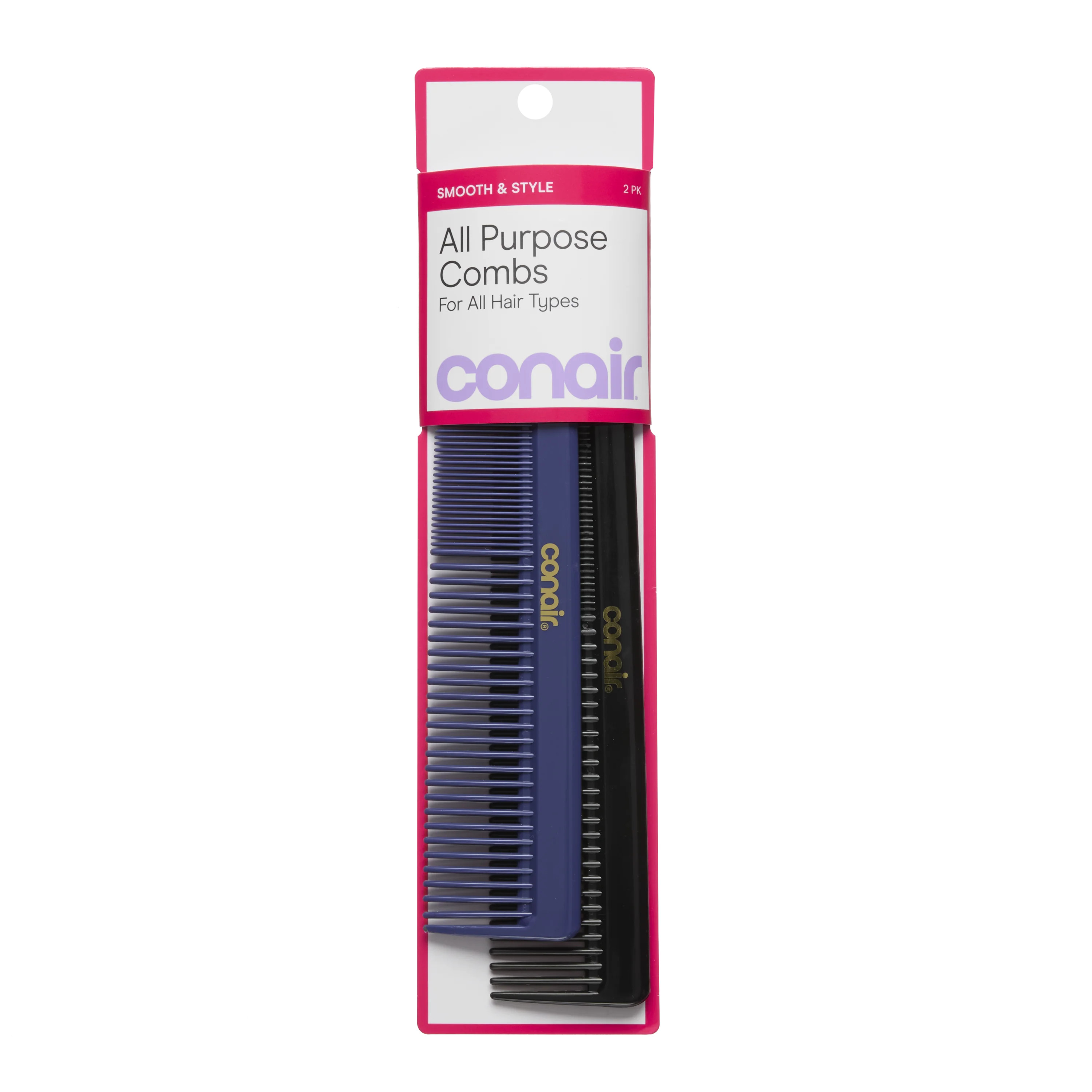 Conair 2-Pack Dressing Combs, Dual-Tooth Design for All Hair Types, Styling & Detangling Essentia... | Walmart (US)