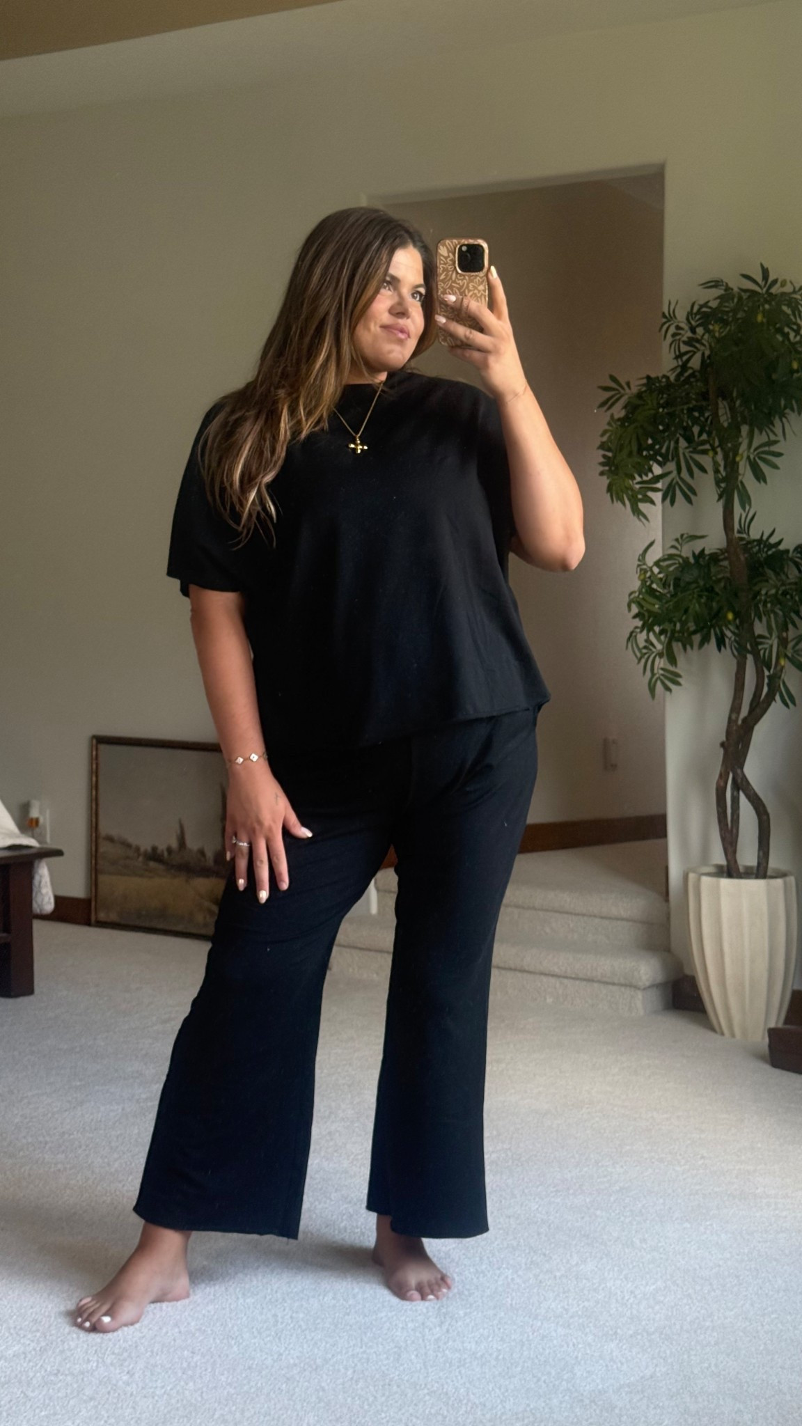 Amazon lounge set wearing size XL, this may be my postpartum I’m coming home from the hospital outfit! Honestly love the neckline on this top and will wear it separately too  

#LTKFindsUnder50 #LTKBump #LTKMidsize