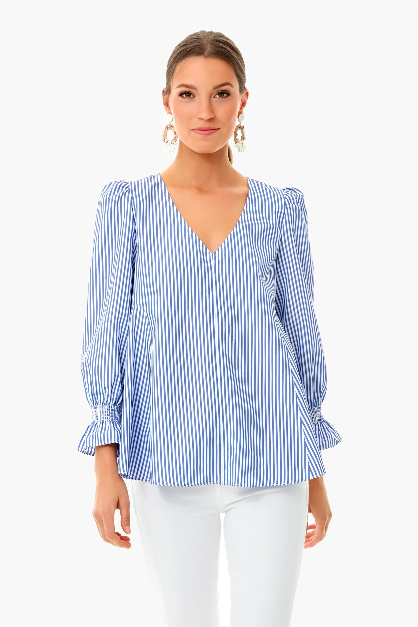 Blue Stripe Easton Blouse | Tuckernuck (US)