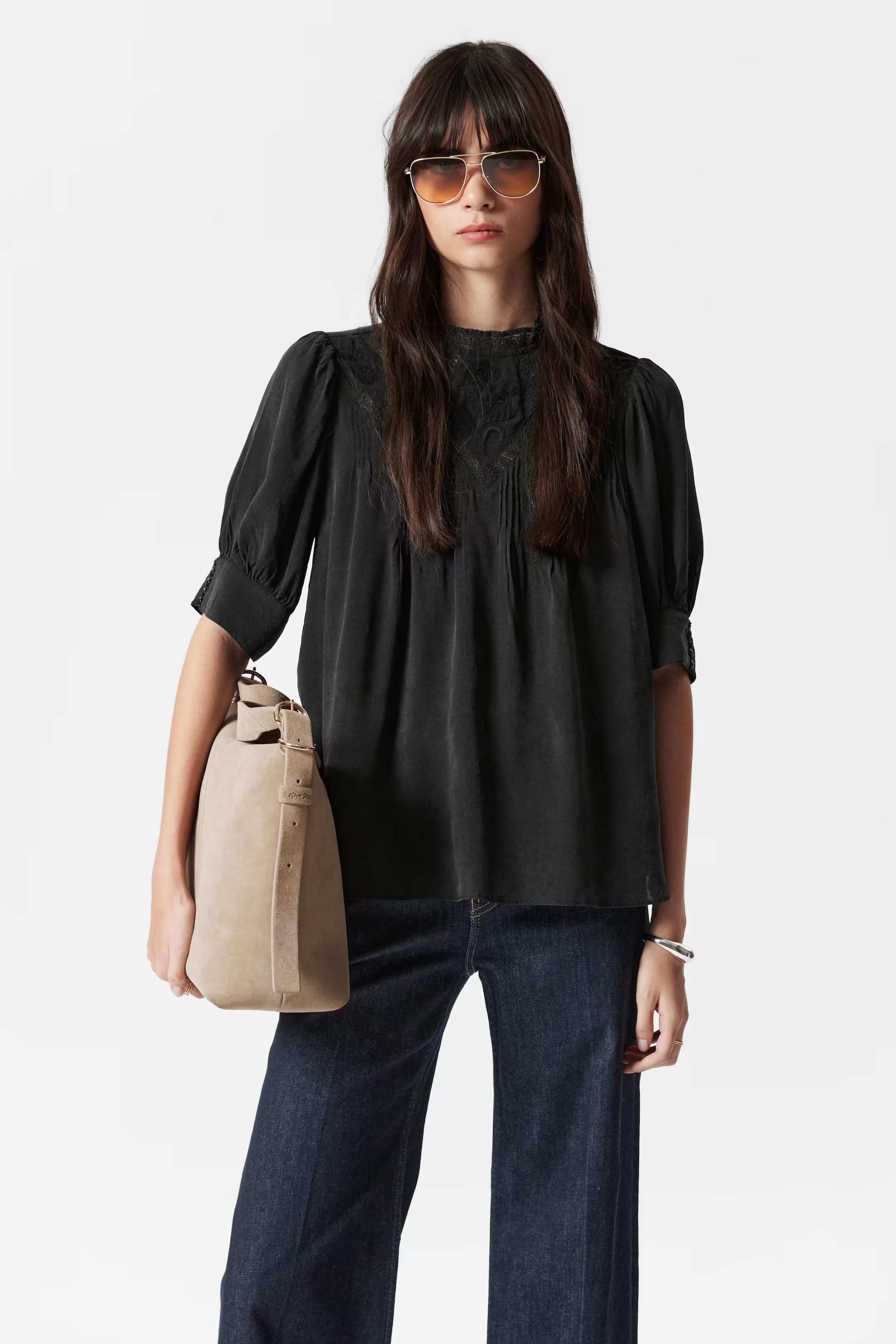 Embroidered Lace Blouse - Black - Ladies | H&M GB | H&M (UK, MY, IN, SG, PH, TW, HK)