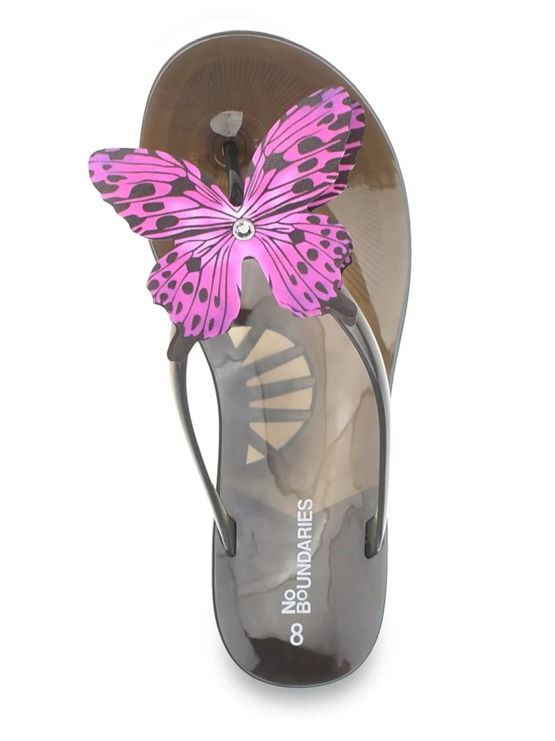 No Boundaries Butterly Applique Sandal - Walmart.com | Walmart (US)