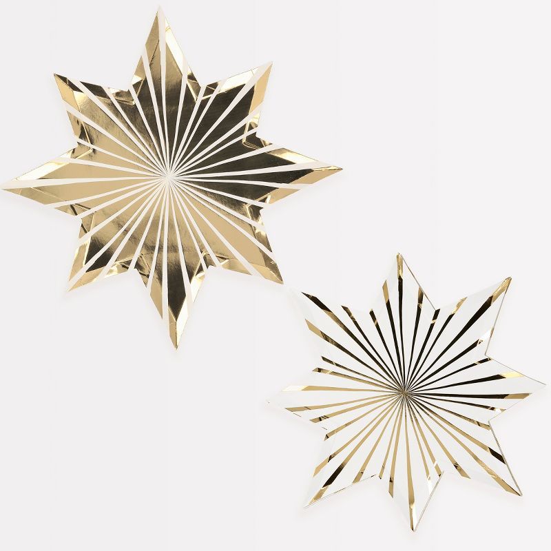 Meri Meri Gold Stripe Star Plates (Pack of 8) | Target