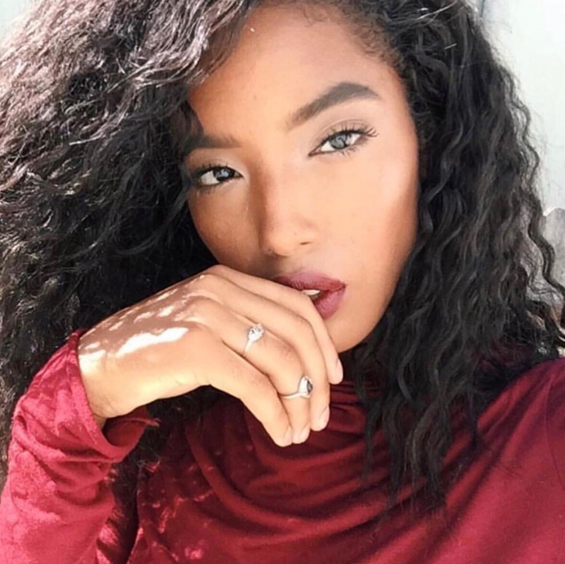 Statement lips come alive every holiday season. Get a look like Roxy’s with Anastasia Beverly Hills Liquid Lipsticks. They glide on and after a few seconds of dry time will not budge. My only tip would be to no leave the face completely bare. Do a really nice shot of bronzer all over the face to add back definition, and do your brows for sure. This is a pretty nice shortcut look, you can do less and have a bigger payoff. 

#LTKselfcare #LTKBeauty