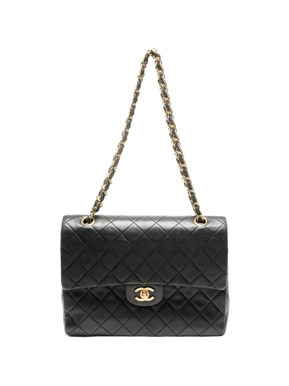 CHANEL Pre-Owned 1989-1991 chain flap shoulder bag - Black | Farfetch Global