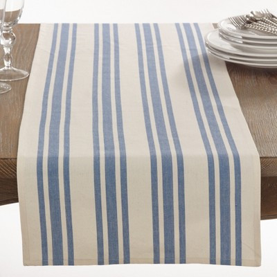 Saro Lifestyle Timeless Stripes Table Runner, Blue, 16" x 72" | Target