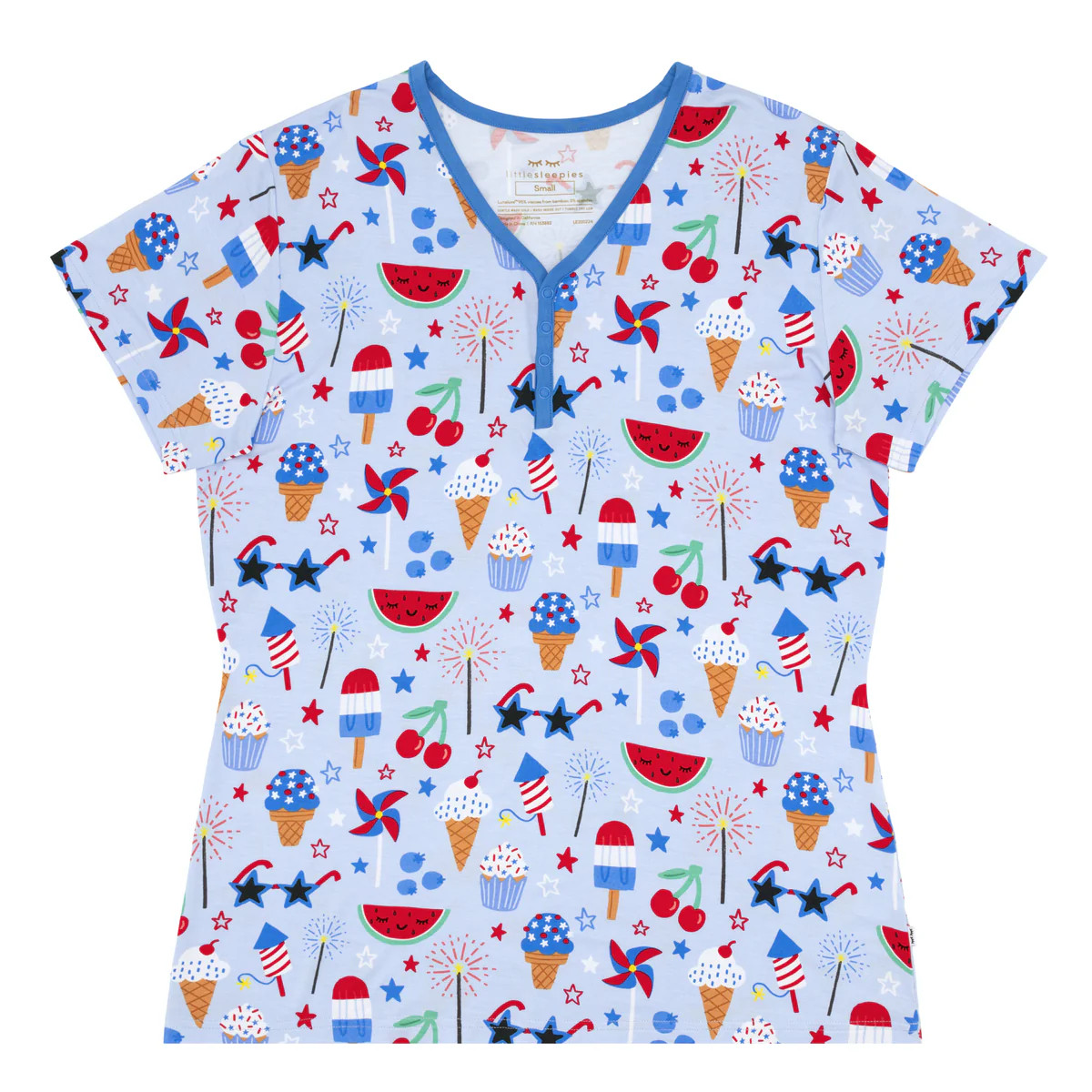 Stars, Stripes & Sweets Women's Short Sleeve Pajama Top | Little Sleepies