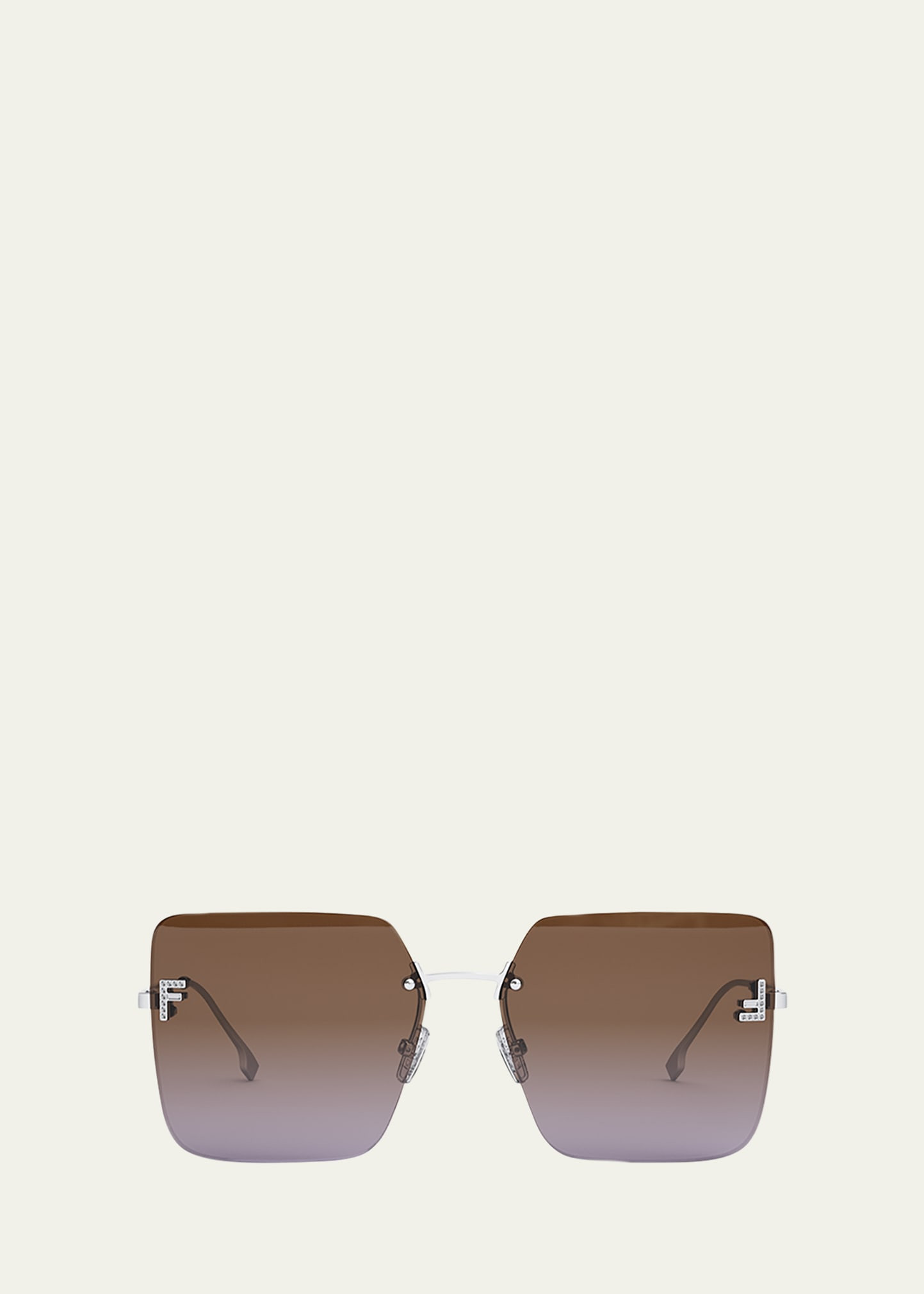 Fendi F Monogram Rimless Metal Butterfly Sunglasses | Bergdorf Goodman