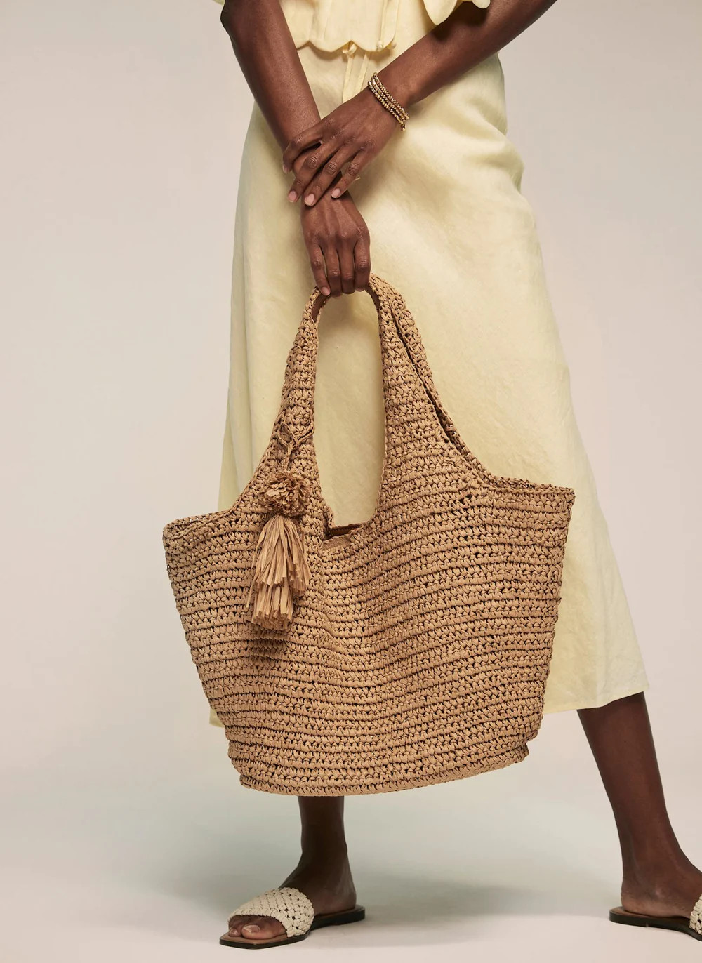 Black Woven Oversized Tote Bag | Mint Velvet