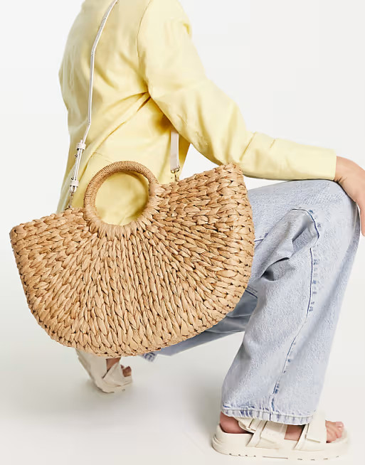 Topshop large halfmoon grab in beige | ASOS (Global)