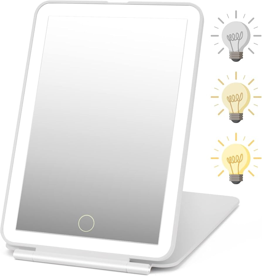 Rechargeable Travel Makeup Mirror 72 LED Lighted Makeup Mirror Travel Mirror Compact Slim LED Van... | Amazon (US)