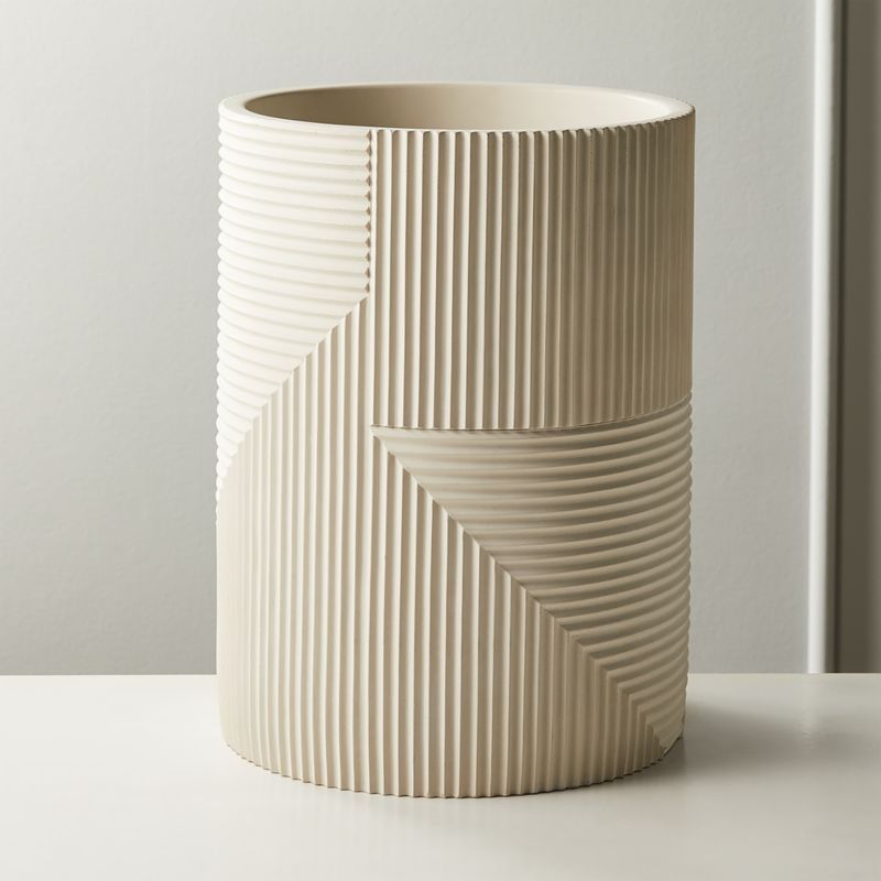 Chelsea Cement Wastebasket + Reviews | CB2 | CB2