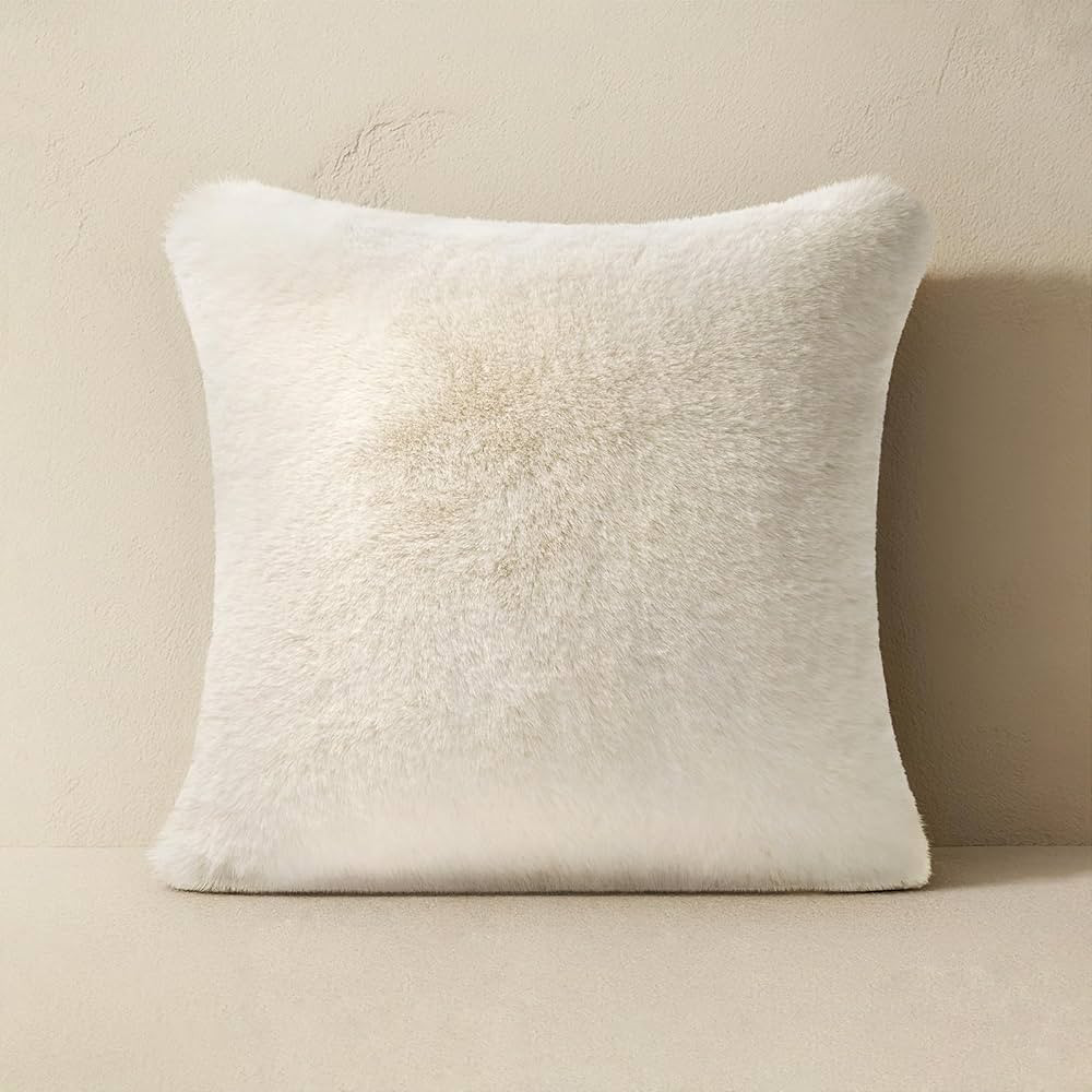 Luxury Soft Faux Chinchilla Fur Throw Pillow Cover 1 Piece, Decorative Plush Fluffy Cozy Mink Pil... | Amazon (US)