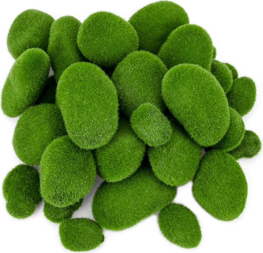 Nicunom 50 Pcs 5 Size Artificial Moss Rocks Decorative, Faux Green Moss Decor Balls for Floral Ar... | Amazon (US)