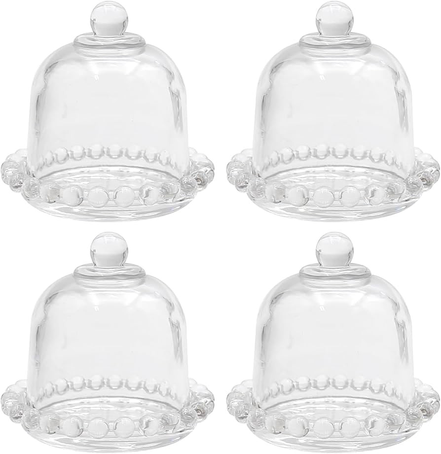 MDEOOSKY 4 PCS Mini Cake Domes Cookie Display Cake Holder Cake Stand Cake Plate Dome Cover Fruit ... | Amazon (US)