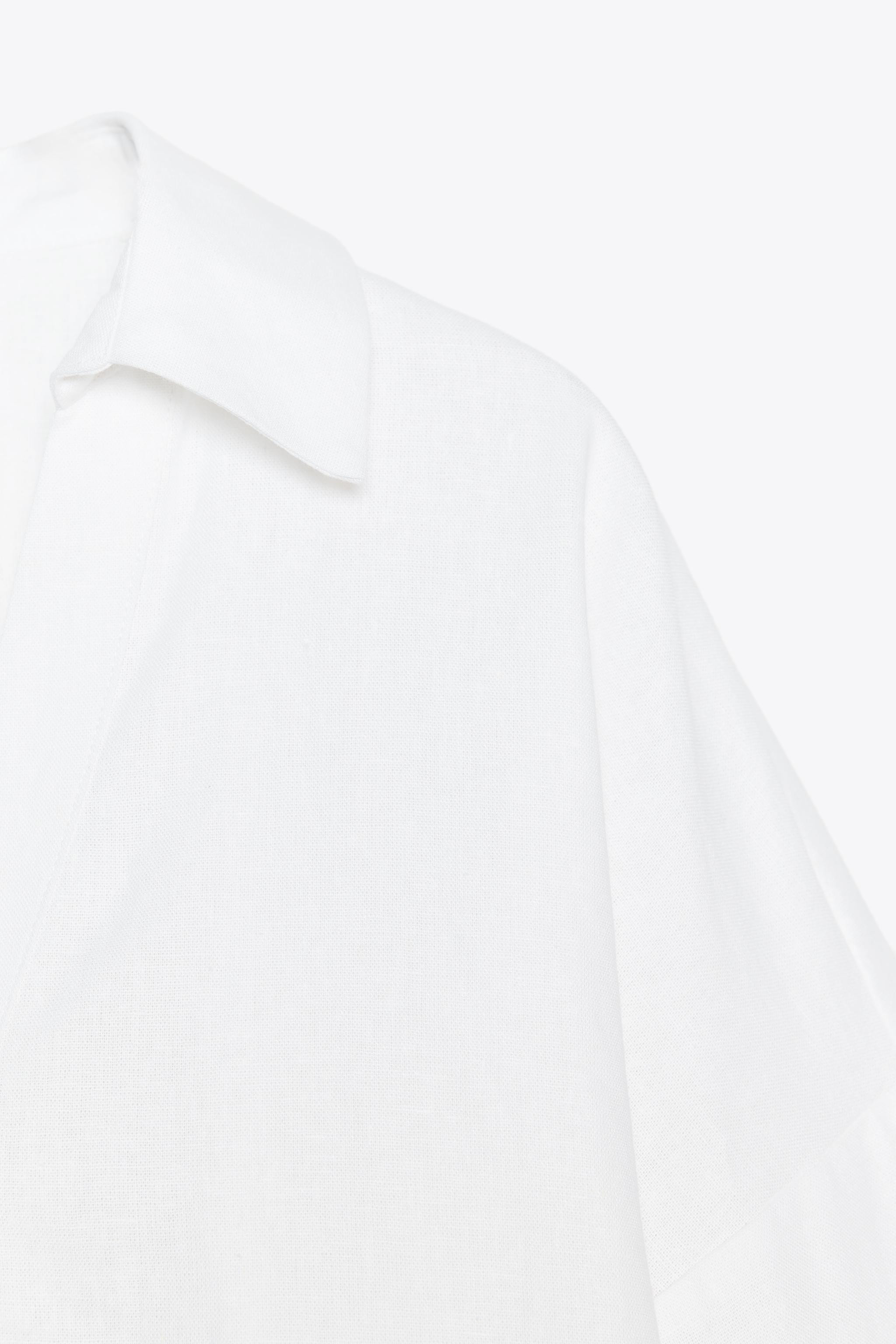 WIDE SLEEVE LINEN SHIRT | Zara US