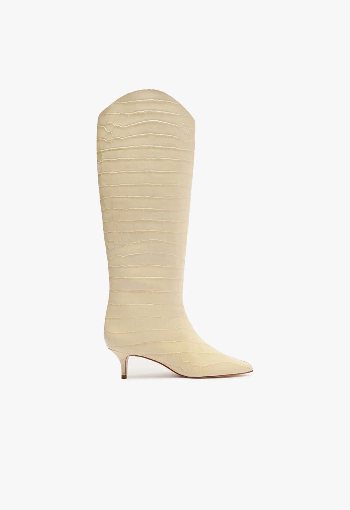 Maryana Lo Wide Boot - Wide Fit - Beige Knee-High Boots, Low Heel | SCHUTZ | Schutz (US)