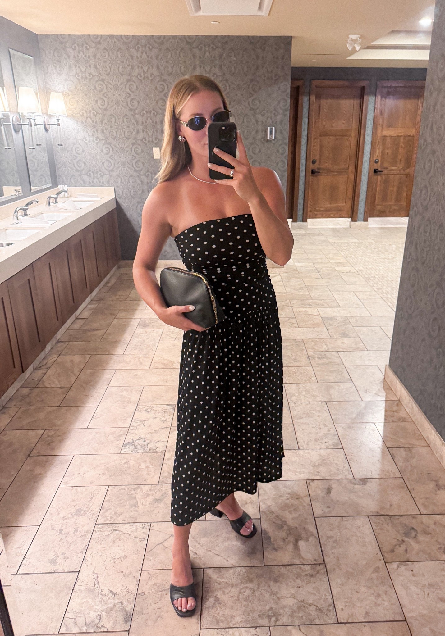 Fall wedding guest dress outfit 🖤 dress from revolve (hemmed to shorten the length), also forgot my purse so had to use a cosmetic case 😆 but it worked ok! 

#LTKParties #LTKSeasonal #LTKWedding