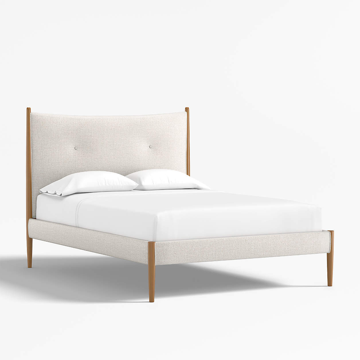 Hampshire Natural Upholstered Kids Twin Bed + Reviews | Crate & Kids | Crate & Barrel