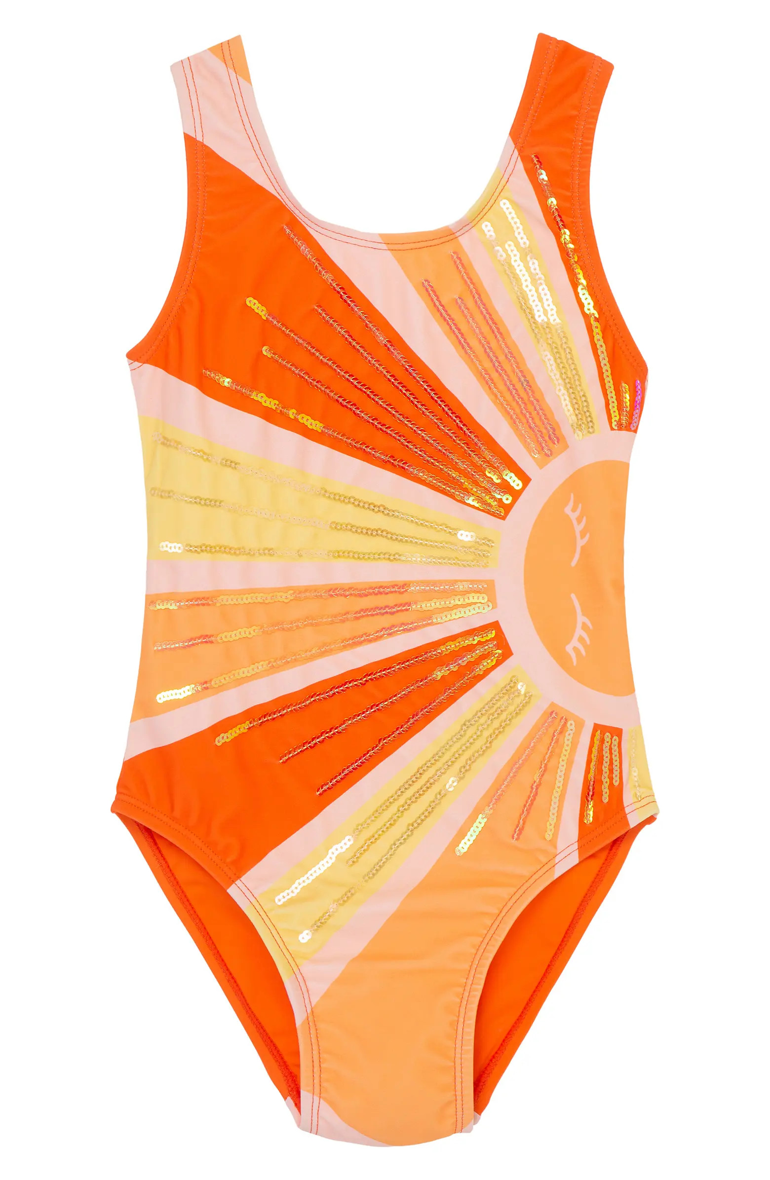 Kids' Sunshine & Sequins One-Piece Swimsuit | Nordstrom