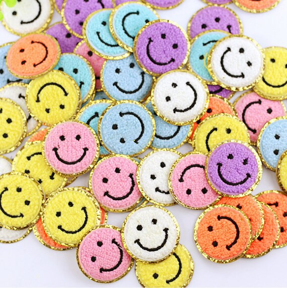 Chenille Embroidered Smile Face Iron Onpatchembroidery Smile | Etsy Canada | Etsy (CAD)
