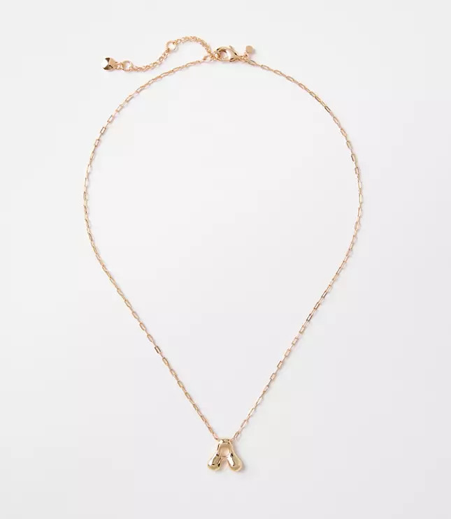 Bubble Letter Initial Necklace | LOFT