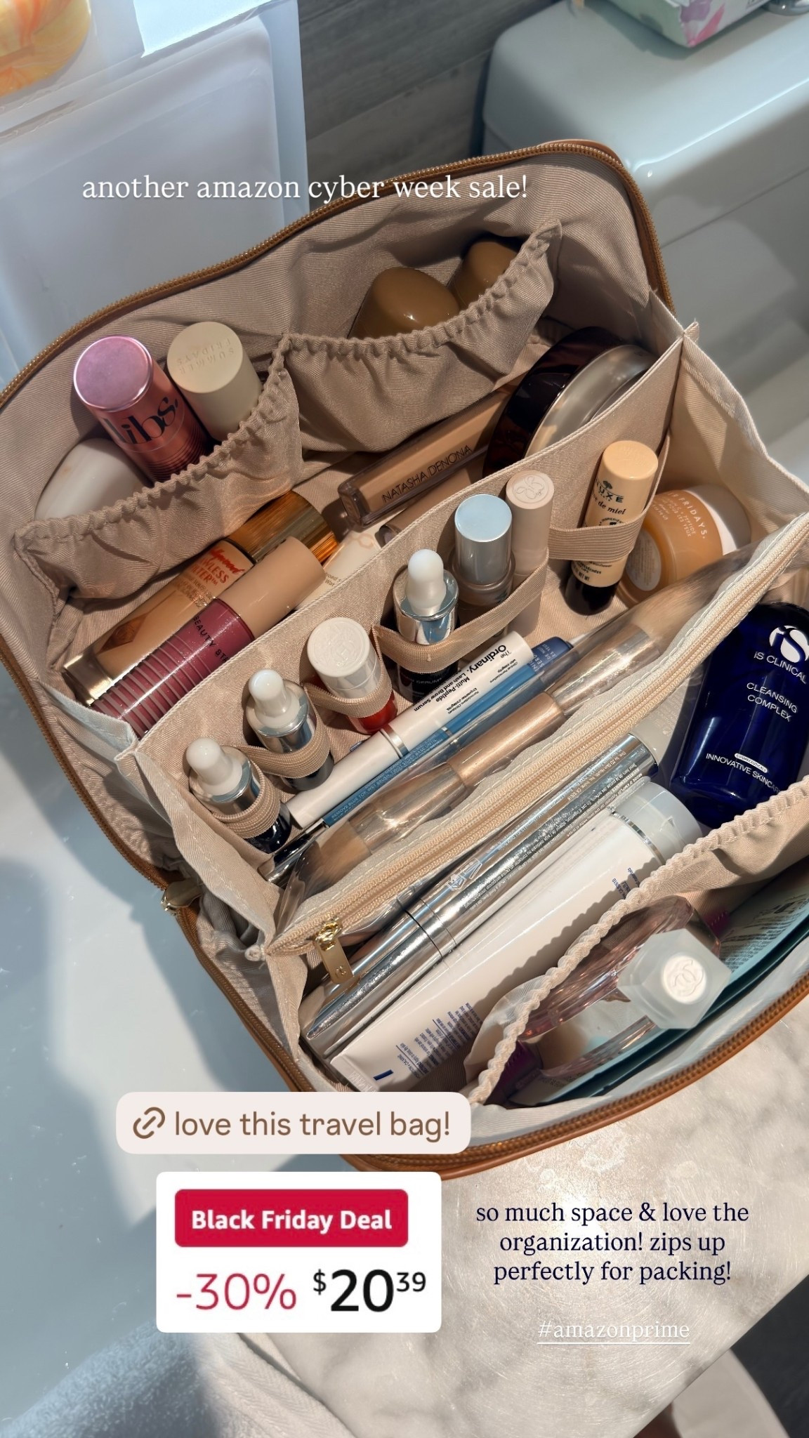 #amazonprime so much space & love the organization! zips up perfectly for packing! another amazon cyber week sale!
