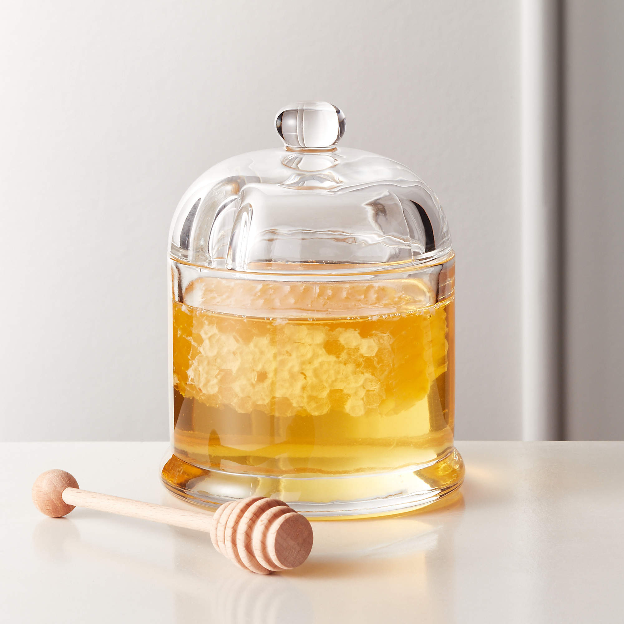 Swarm Glass Honey Pot and Dipper + Reviews | CB2 | CB2