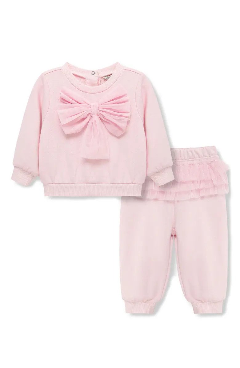Habitual Kids Tulle Bow Sweatshirt & Ruffle Sweatpants Set | Nordstrom | Nordstrom