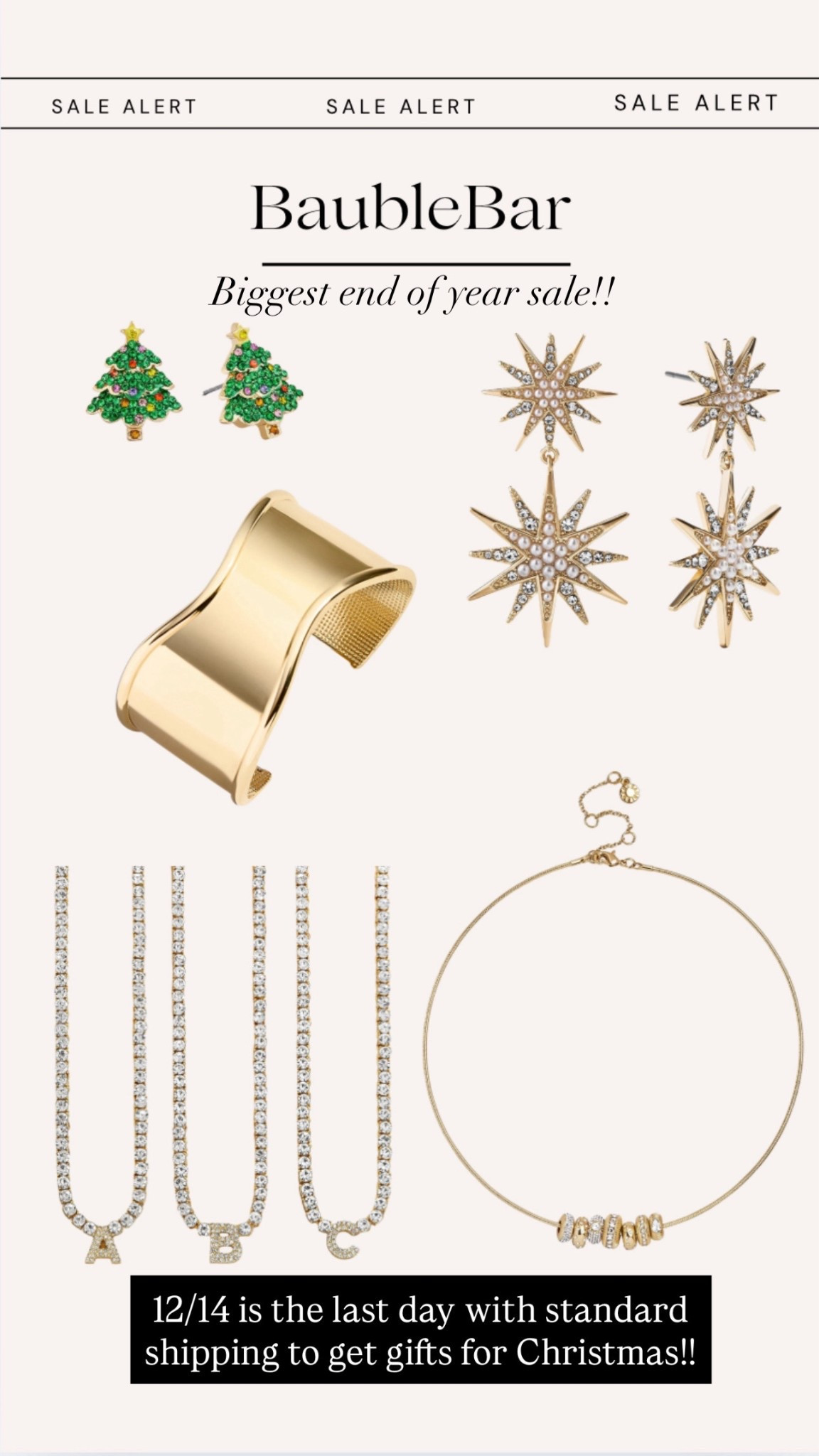 Gift idea – Baublebar is having the biggest sale of the year! Order by 12/14 in order to use standard shipping to receive gifts for Christmas! #baublebar

#LTKGiftGuide #LTKHoliday #LTKSaleAlert