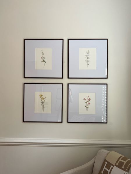 Floral prints from Etsy for my gallery wall. Frames are from HomeGoods