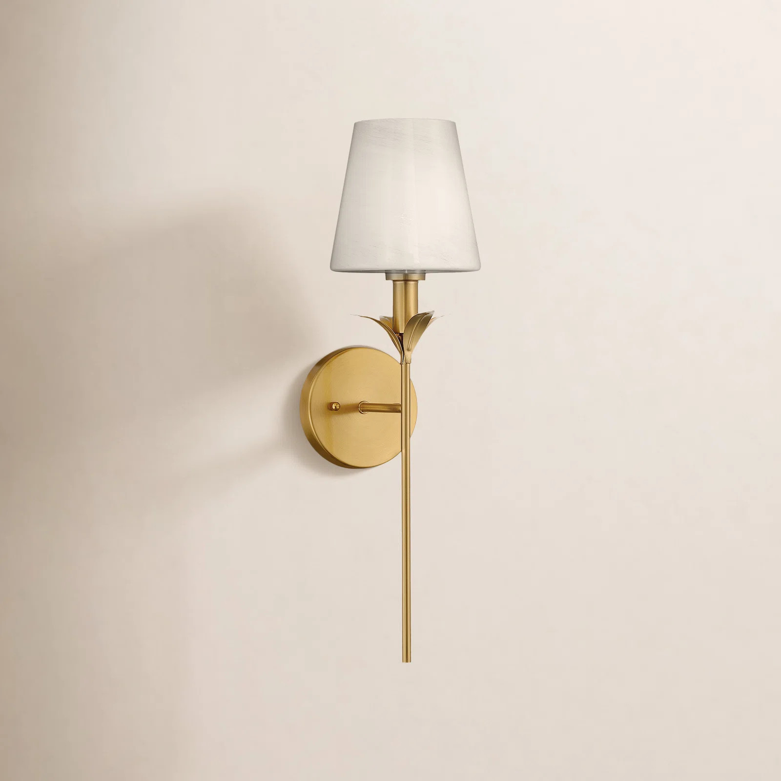Naoma 1-Light Brass Dimmable Arm Wall Sconces Wallchiere | Wayfair North America