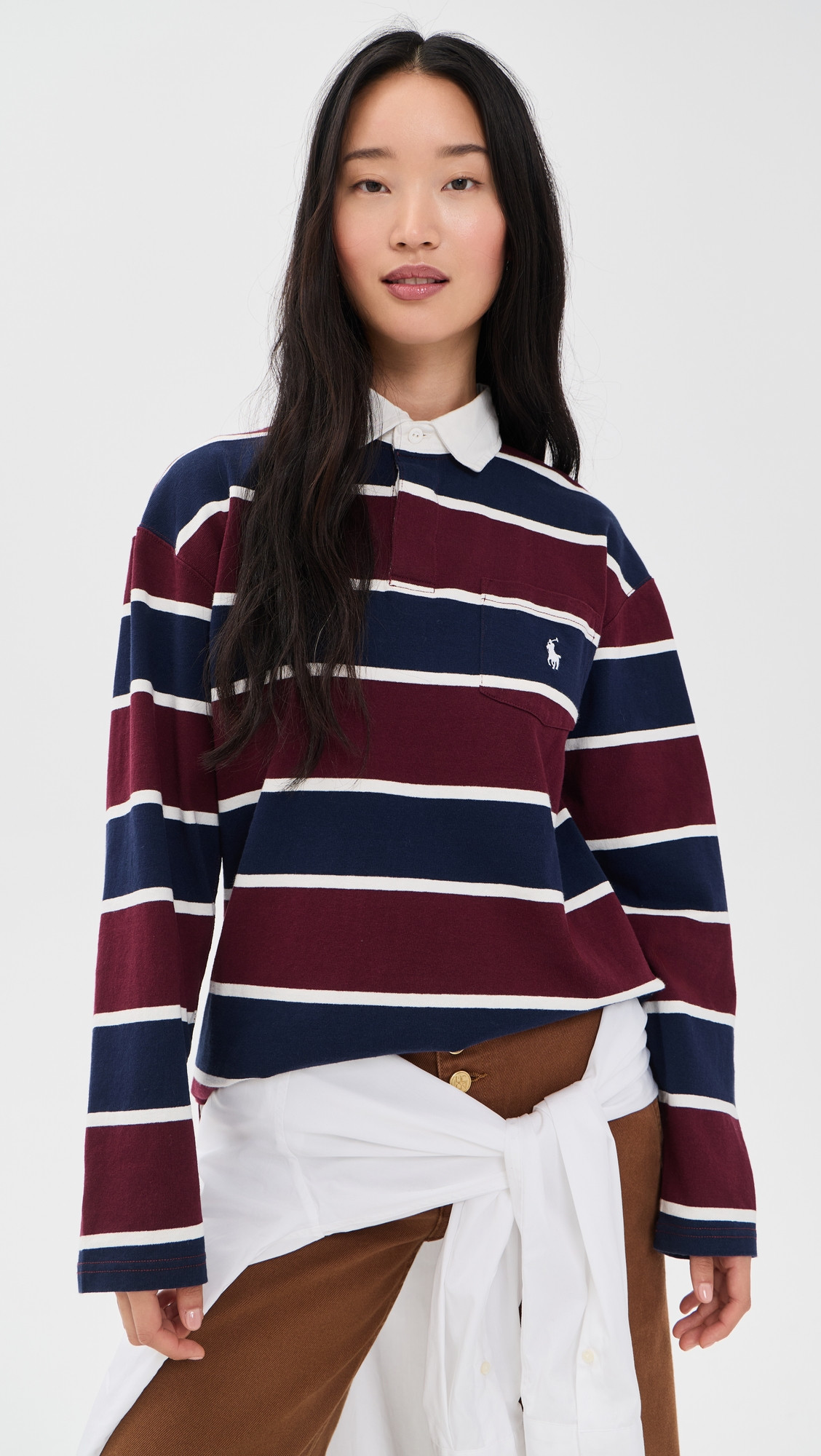 Polo Ralph Lauren Vintage Rugby Polo Tee Harvard Wine Multi XXS | Shopbop