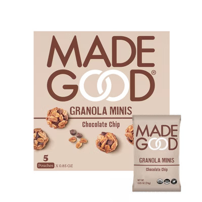 MadeGood Chocolate Chip Granola Mini's - 5pk | Target