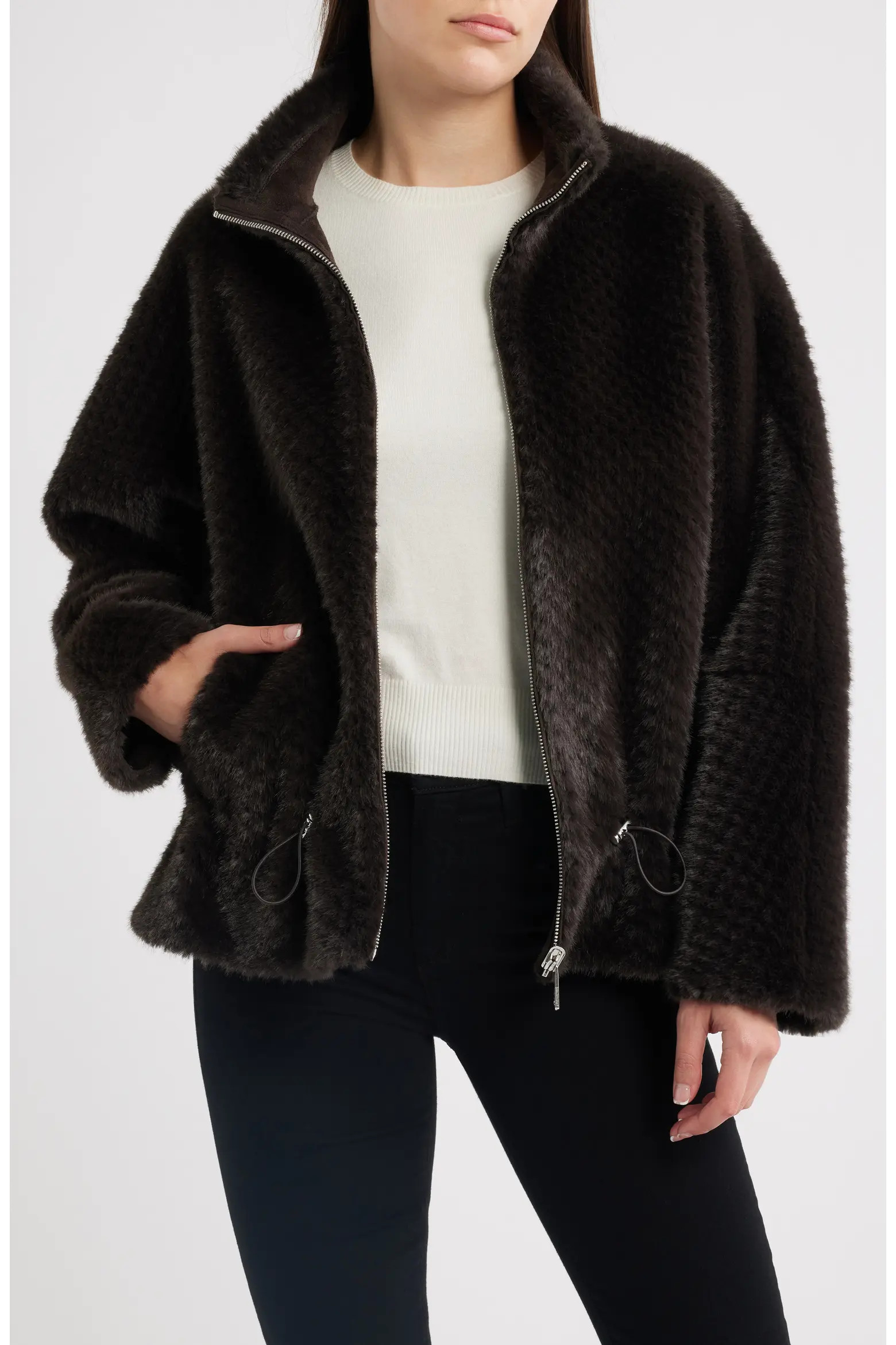 Reversible Peplum Faux Fur Jacket (Women) | Nordstrom | Nordstrom