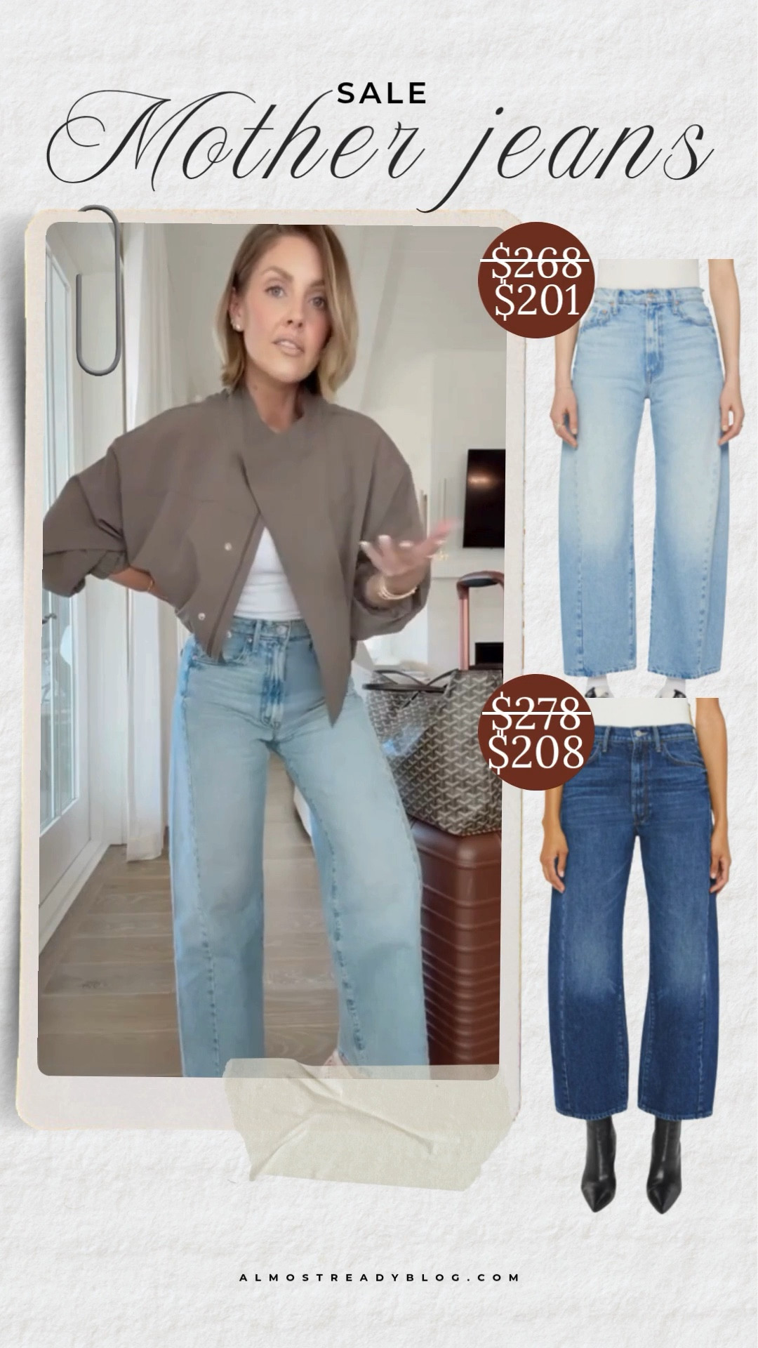 XS jacket / XS bra free tank / 24 jeans (a size down for me!) 
MOTHER barrel leg jeans on sale, MOTHER jeans, spring trends 2026, spring outfit, travel outfit, amanda west, almostreadyblog

#LTKOver40 #LTKSaleAlert