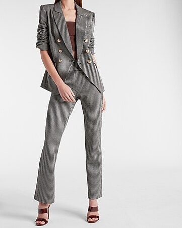 Houndstooth Pull-on Bootcut Pant Suit | Express