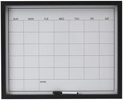 Mikasa White Board Calendar with Dry Erase Pen, 21x17-Inch, Black | Amazon (US)