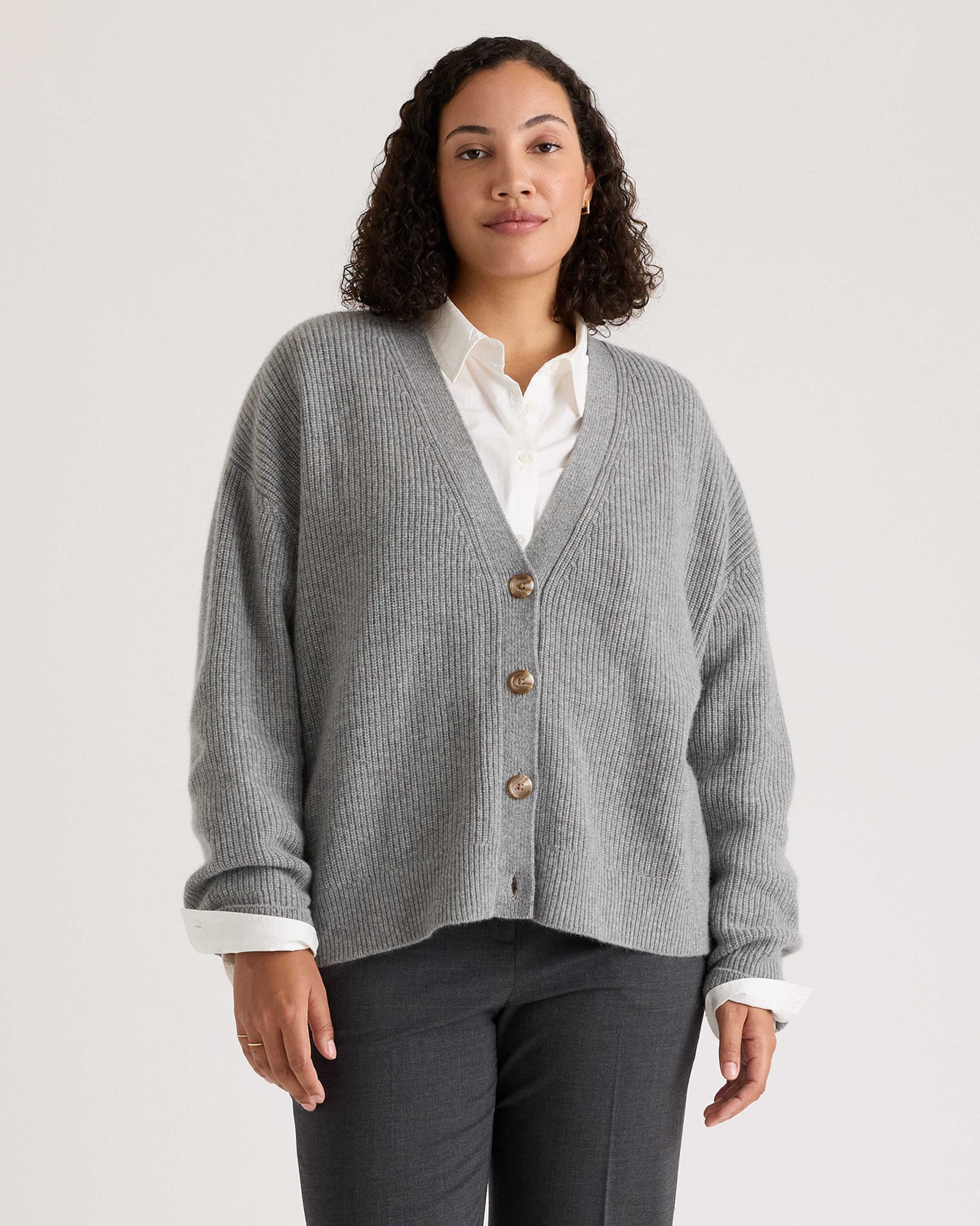 Mongolian Cashmere Fisherman Cropped Cardigan Sweater | Quince