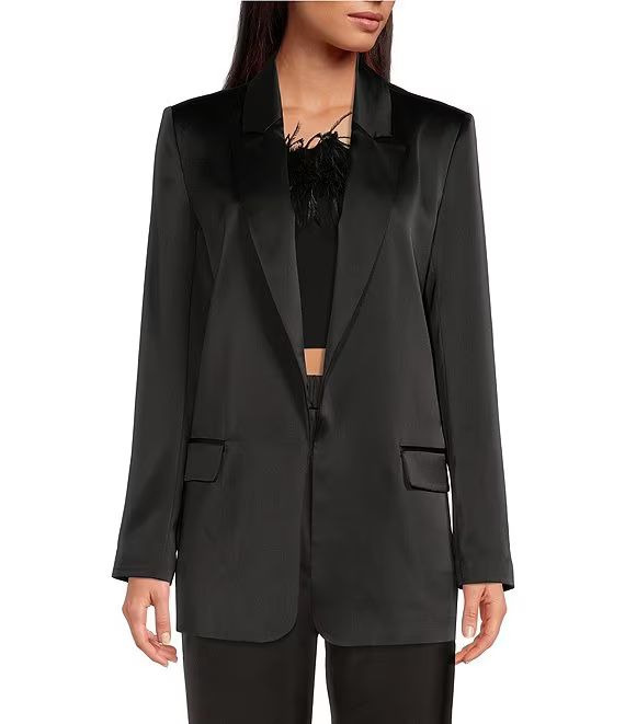 Rory Satin Hook Front Blazer | Dillard's