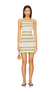 MINKPINK Melody Knit Mini Dress in Green & Sand from Revolve.com | Revolve Clothing (Global)
