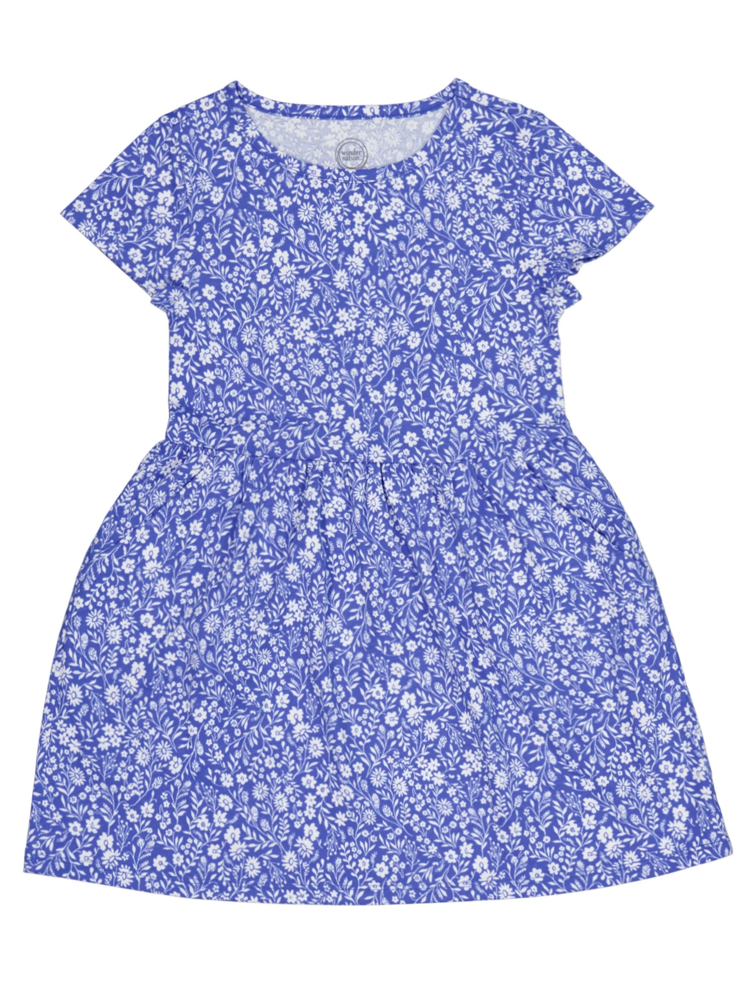Wonder Nation Girl's Short Sleeve Play Dress, Sizes 4-18 & Plus | Walmart (US)