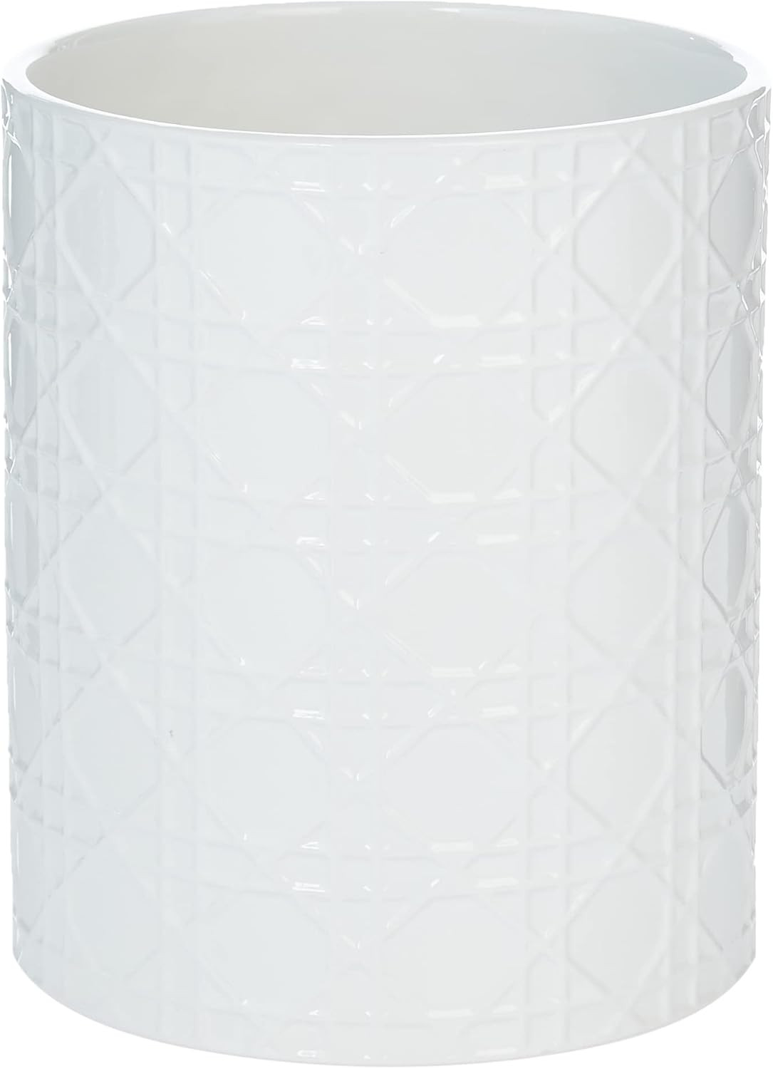 Kassatex ARN-WB Rattan Wastebin, White | Amazon (US)