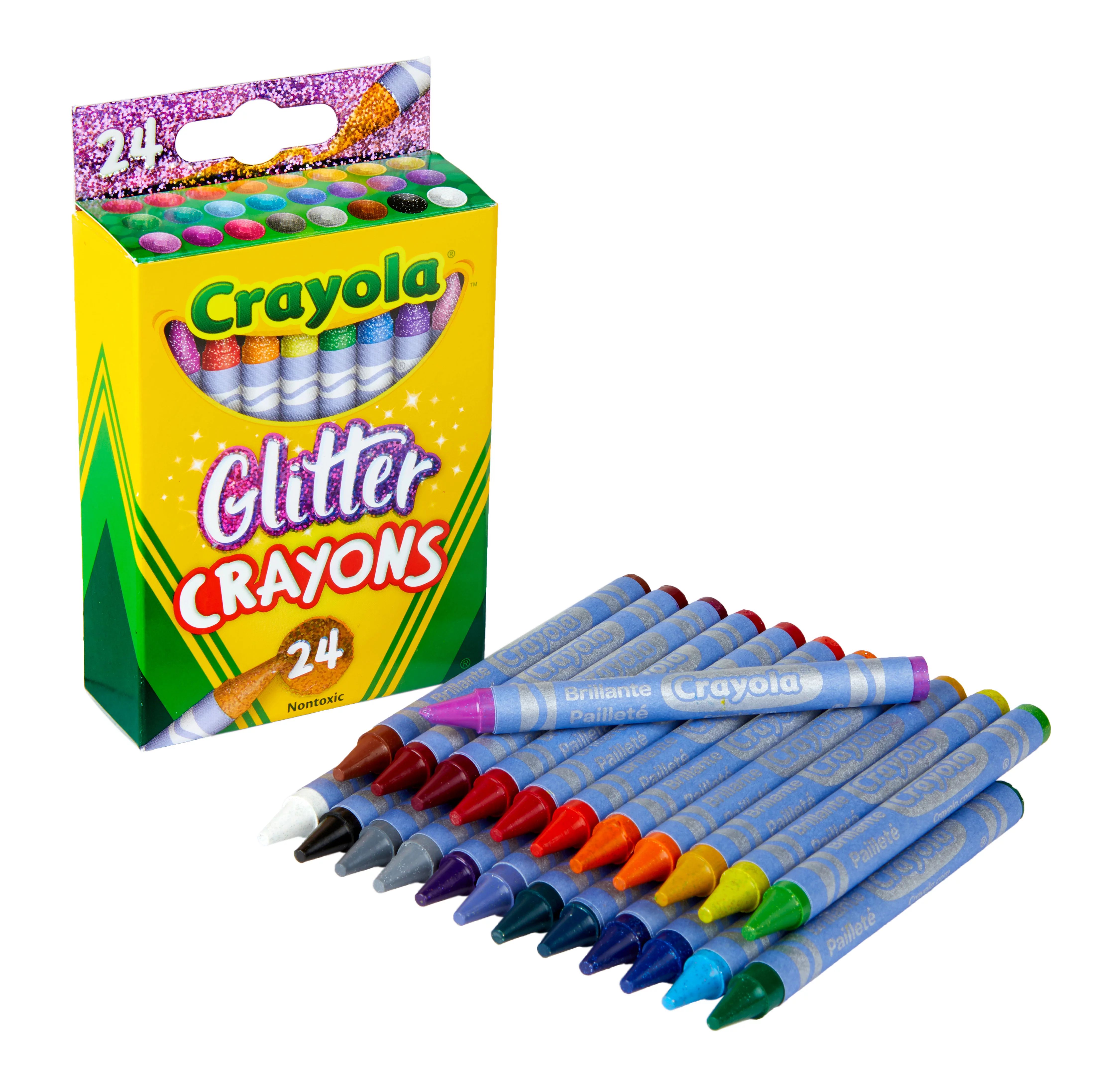 Crayola Glitter Crayons, Assorted Colors, Child, 24 Count | Walmart (US)