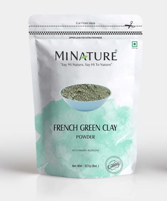 French Green Clay powder by mi nature | 227g(8 oz) (0.5 lb) | Montmorillonite Clay | Facial Care ... | Amazon (US)