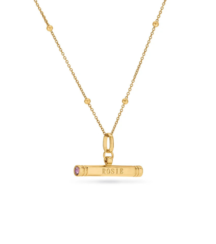 Custom Stamped T-Bar Necklace (Gold) | Abbott Lyon