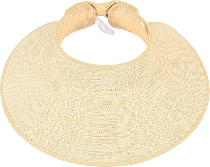 Sun Hats for Women Fashionable Womens Wide Brim Hat Roll-up Straw Sun Visor Hat | Amazon (US)