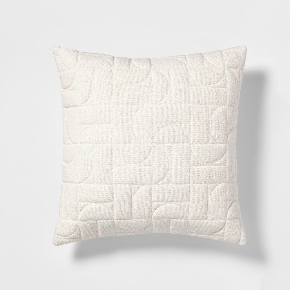Quilted Geo Square Throw Pillow White - Project 62 | Target