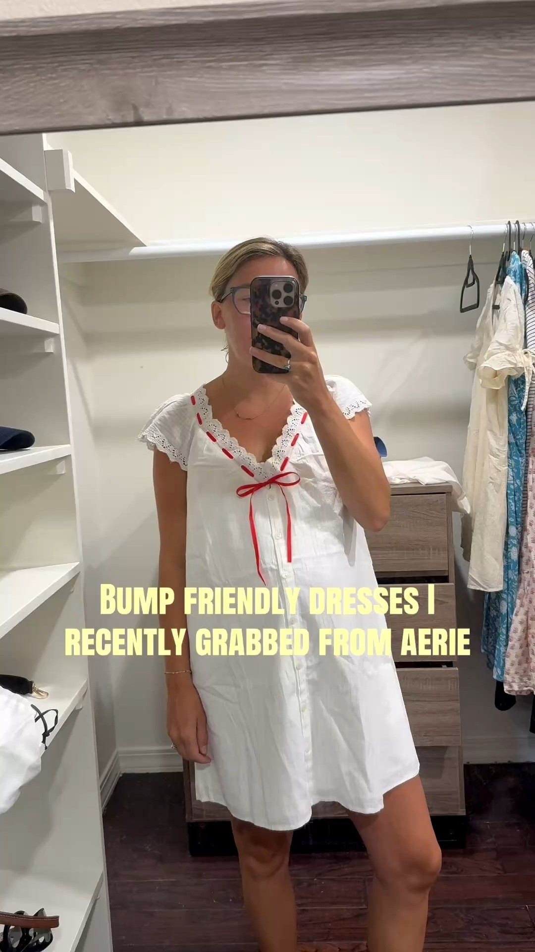 Bump friendly dresses I grabbed from @aerie . First one has functional buttons so it’s nursing friendly as well! Both are non maternity, wearing my normal size small. 

#stylethebump #thirdtrimester #aerie #summerbaby

#LTKmomlife #LTKootd #LTKBump