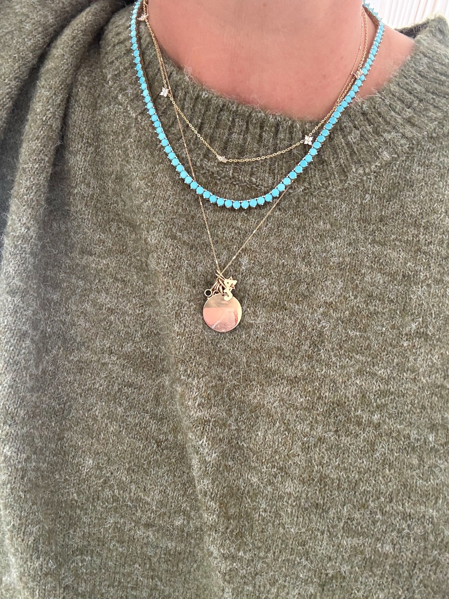 Yesterday’s necklace stack… a Zoe Chicco Shark necklace, my Hart turquoise tennis necklace and the Bella!

#LTKootd #LTKdayinmylife #LTKselfcare
