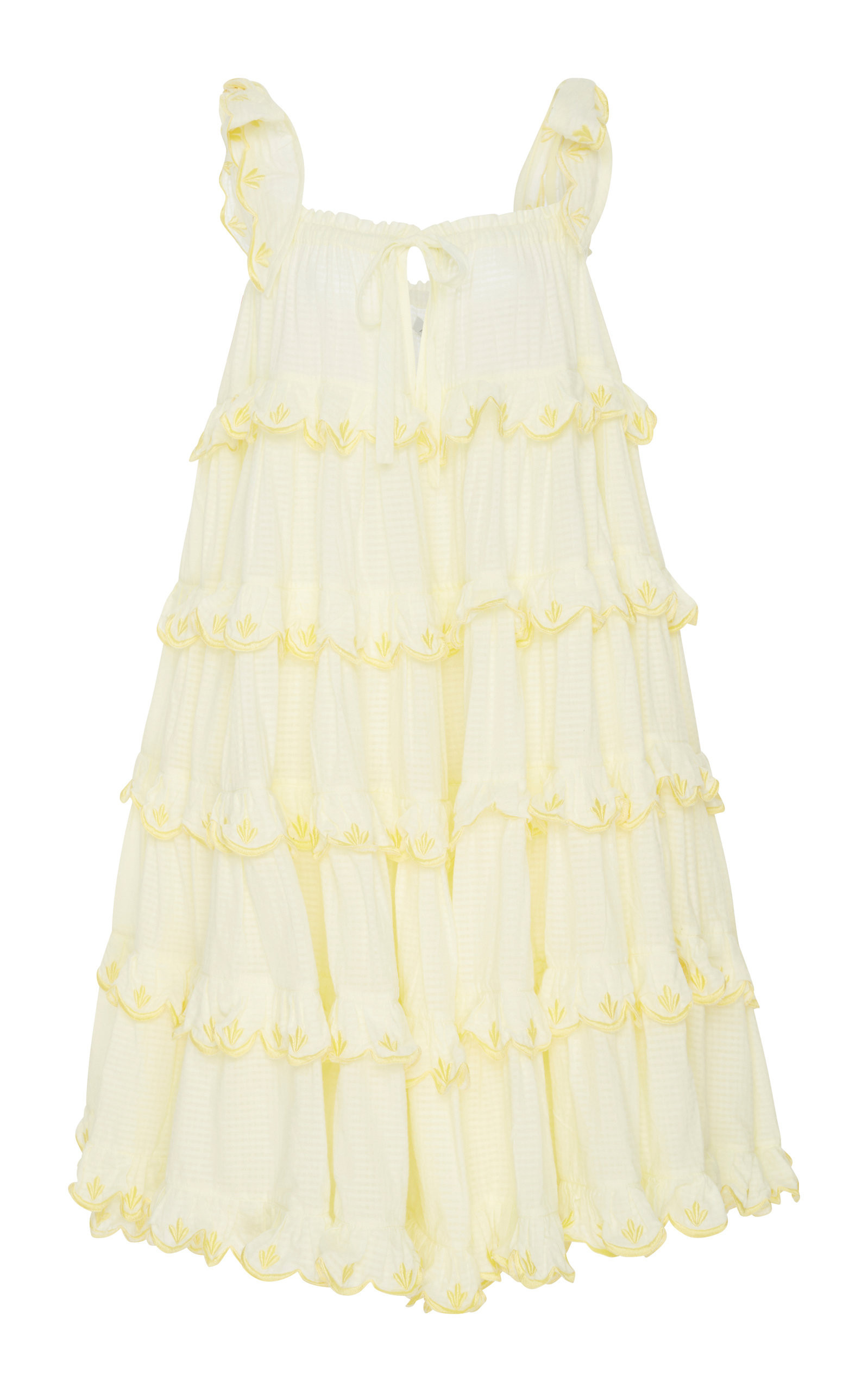 Innika Choo Scalloped Cotton Ruffle Mini Dress | Moda Operandi Global